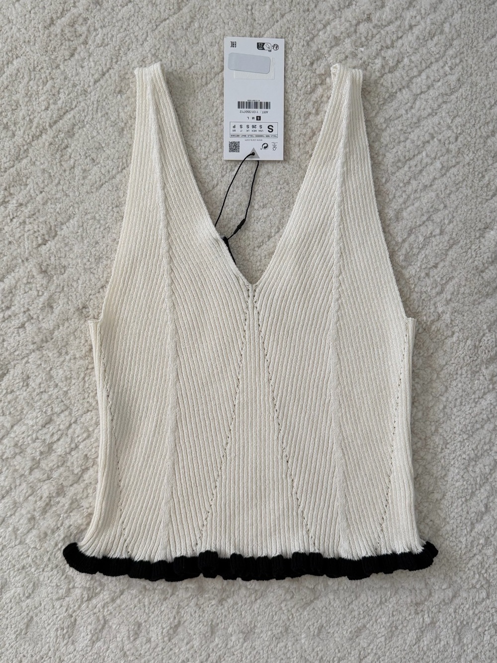 NWT Zara Ruffled Ribbed Top - Picture 5 of 9